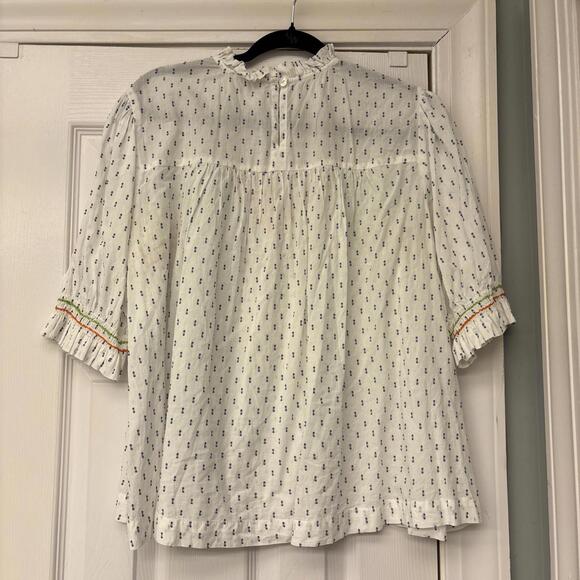 Ivy Jane Embroidered Boho Festival Top 1/2 Sleeve Medium. Colorful Cotton - Picture 8 of 8